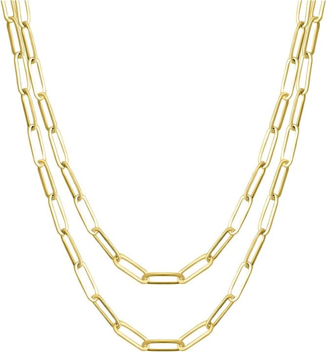 Candy Paper-Clip-Halskette Sanda, 925 Sterling Silber, vergoldet (18k vergoldet, 925 Sterling Silber, 77 - 80 cm)