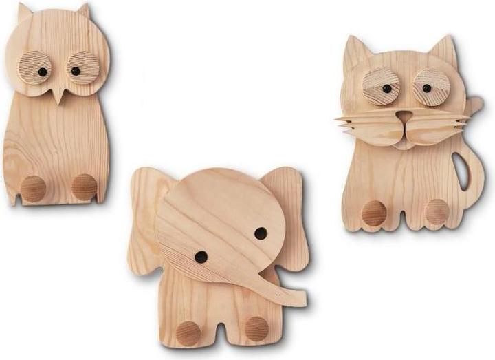Luka Zajc Design CAT-3980134 - Animal Kingdom Holzkleiderhaken Katze