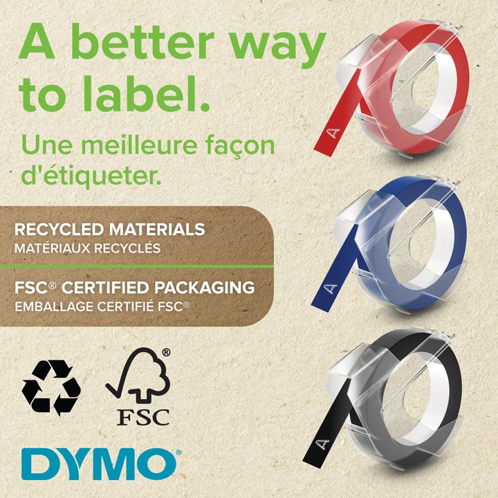 Actual product image Dymo Embossing tape 3D (0.90 cm, Red, Blue, Black)