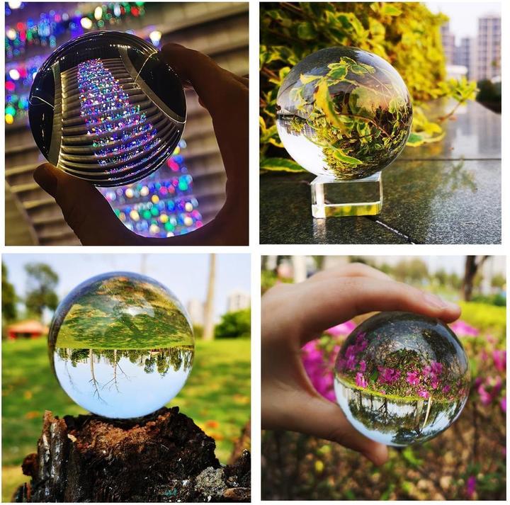 Actual product image Intirilife Glass ball with stand 80 mm
