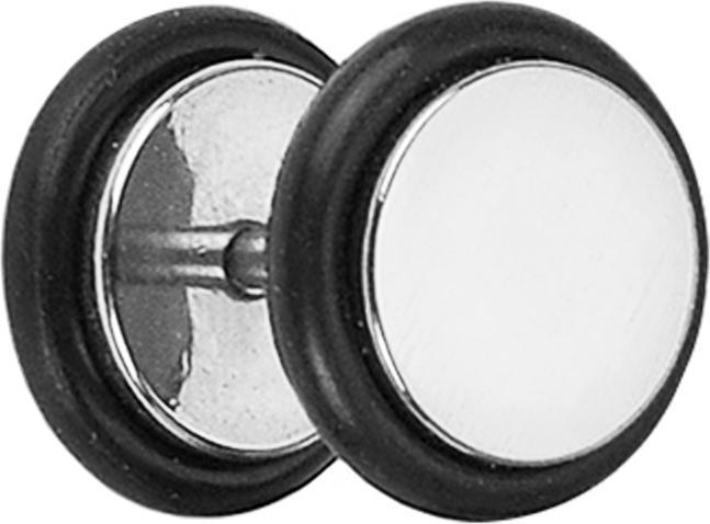 Star Piercing Fake Plug silber mit O-Ring (Chirurgenstahl 316L)