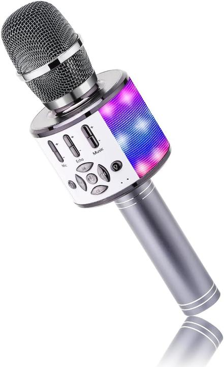 Bonaok Kabelloses Bluetooth-Mikrofon mit LED-Lichtern