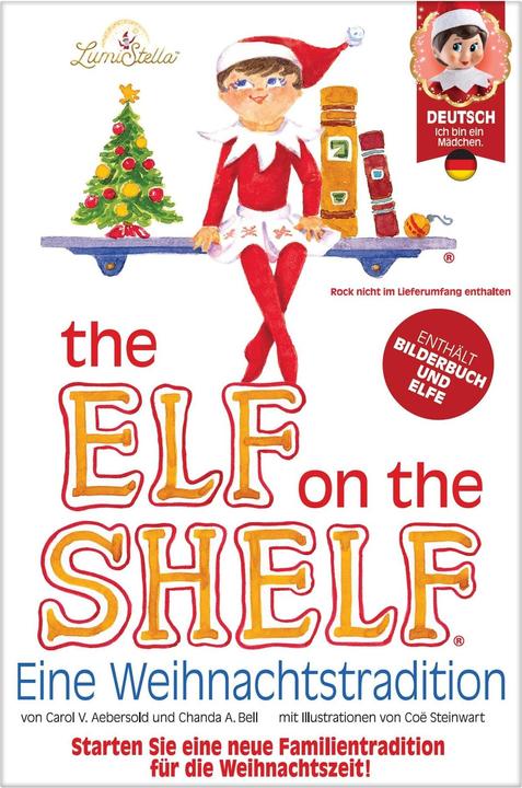 Actual product image Elf on the Shelf Girl with book, German version