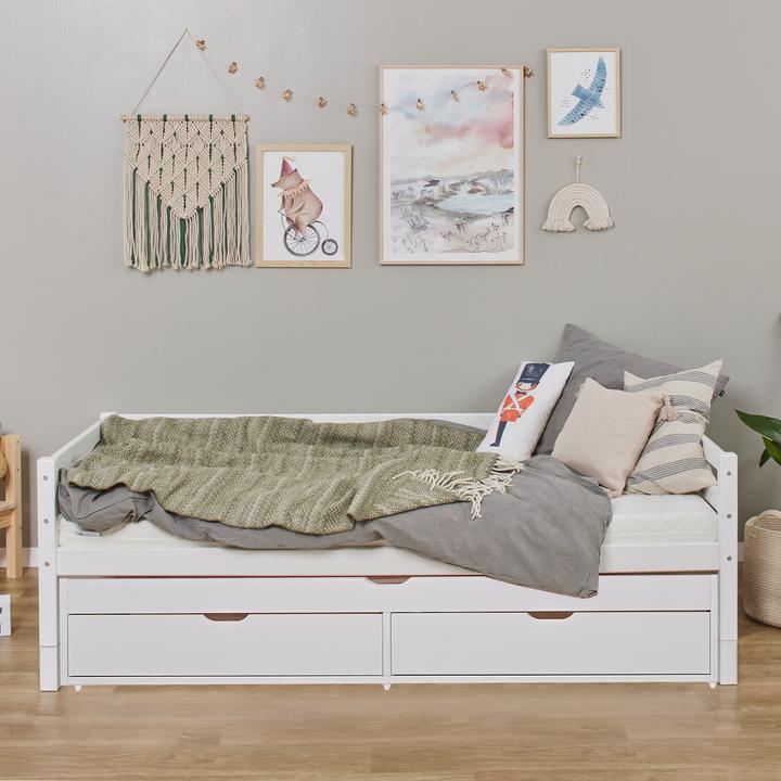 Produktbild Hoppekids Tagesbett / Kinderbett 90x200 cm mit Gästebett / Ausziehbett & Schubladen für zusätzlichen Stauraum (90x200)