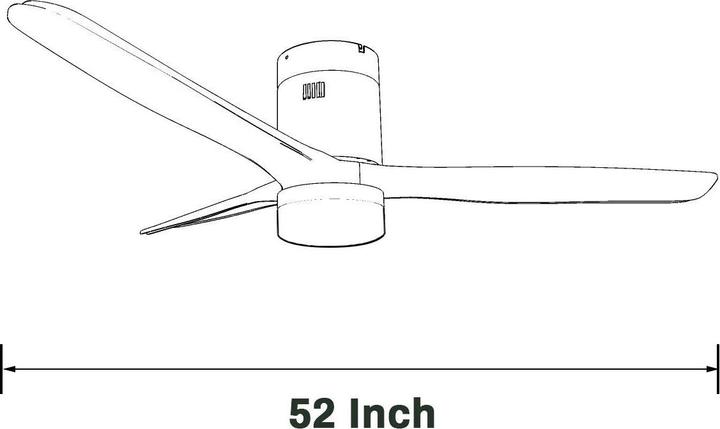 Actual product image SONNI 52 Zoll Deckenventilator mit Licht und Fernbedienung, 5 Geschwindigkeiten, 3 Farblichter, Glei