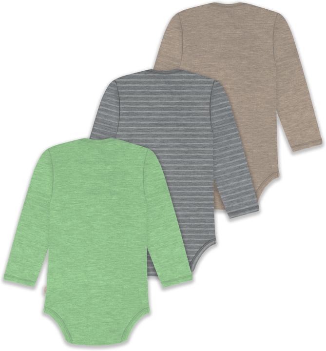 Produktbild Normani 3er Pack Baby Merino Body Langarm „Auckland" - 9383 (68)