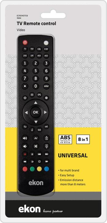 Actual product image Ekon Universal 8-in-1 multi-brand remote control (Universal remote control)