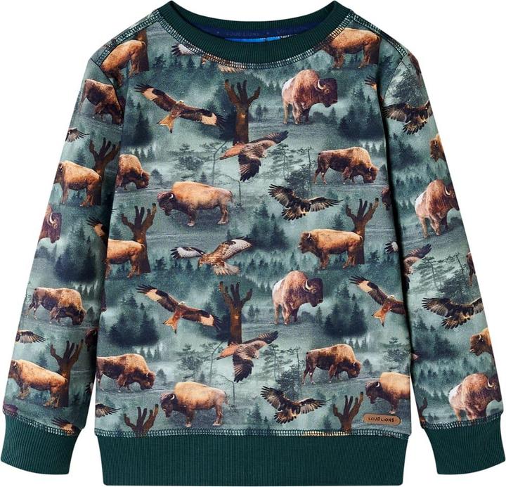 VidaXL Kinder-Sweatshirt Dunkelgrün 140,Material: 95 % Baumwolle (140)