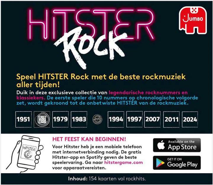 Produktbild Jumbo Hitster - Rock expansion (Netherlands) (Niederländisch)