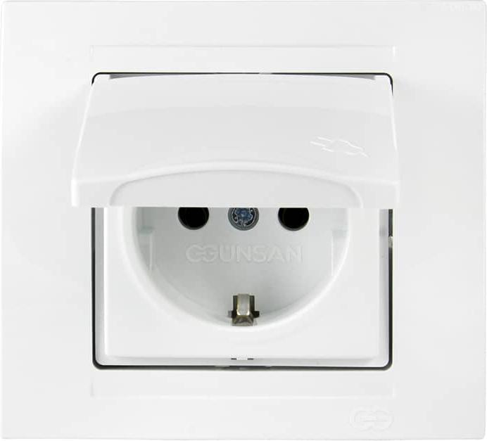 Actual product image Gunsan Moderna flush-mounted socket outlet with cover White