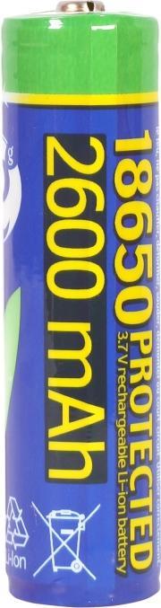 Actual product image Gembird EG-BA-18650/2600 Lithium-ion 18650 baterija protected 2600 mAh (1 pcs., 18650, 2600 mAh)