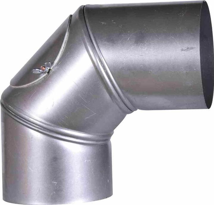 Actual product image FireFix A120/BU FAL Bend, adjustable up to 90°, with cleaning door, ø 120 mm sheet steel stovepipes