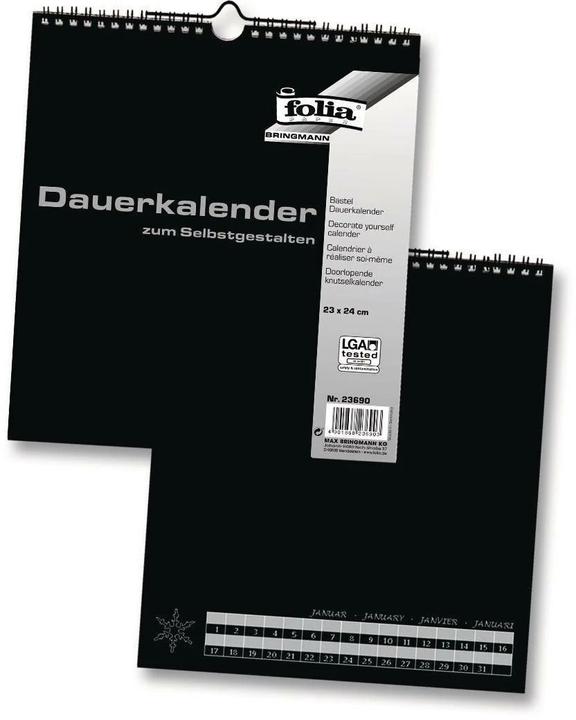 Image du produit Folia Calendrier permanent noir (Spécial, Allemand)