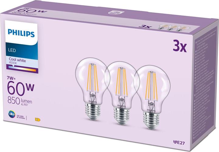 Produktbild Philips LED Classic (E27, 7 W, 850 lm, 3 x, E)