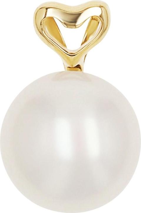 Amor Anhänger für Damen, Gold 375, Süsswasserzuchtperle | Herz (Gold 375, 9 ct)