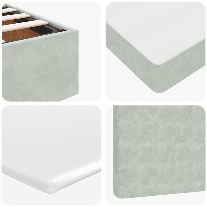 Image du produit VidaXL Ottoman-lit avec matelas Gris clair 160x200 cm velours (160 x 200 cm)