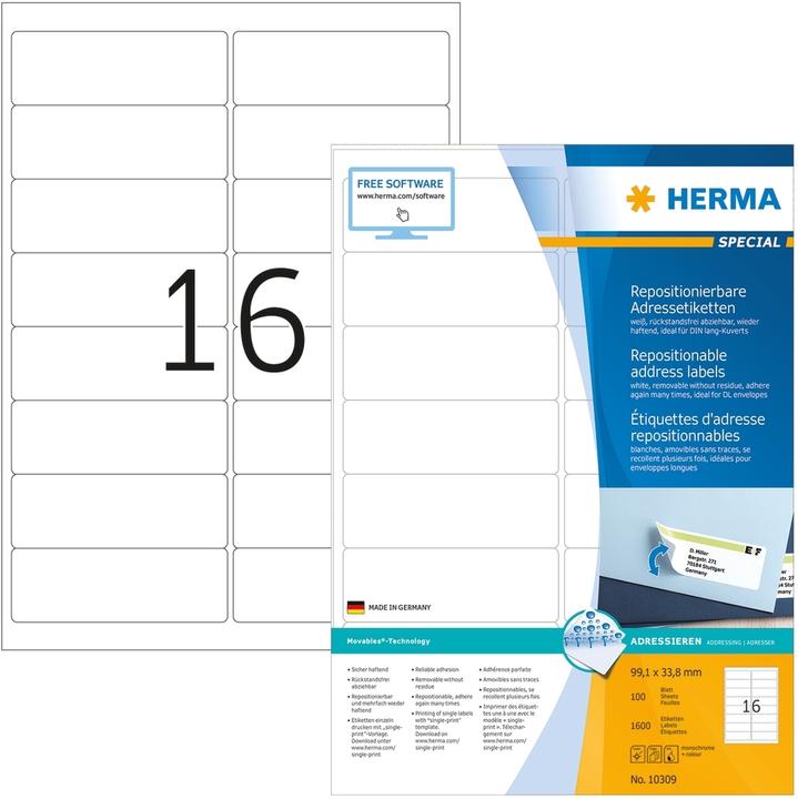 Produktbild HERMA Ablösbare Etiketten A4