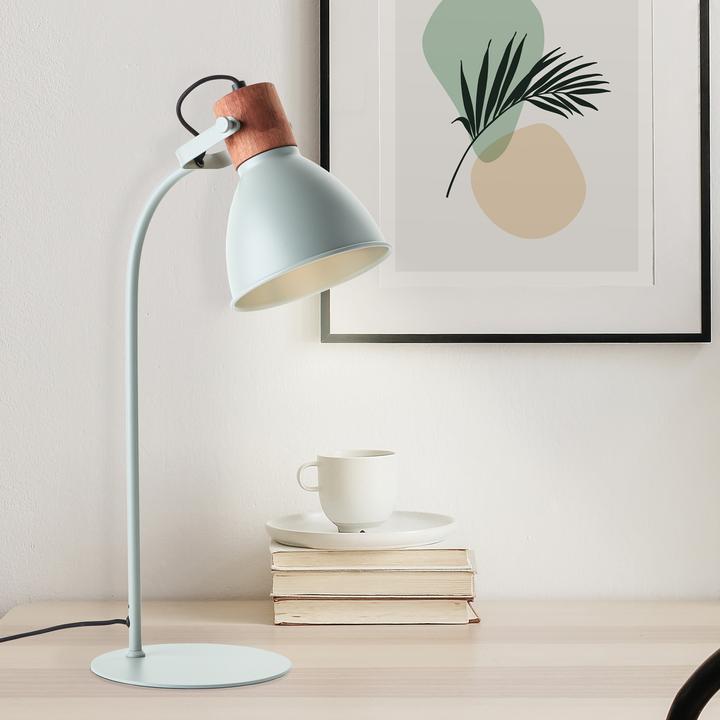 Produktbild Brilliant Erena Tischleuchte 52cm hellgrün Metall/Holz Schnurzwischenschalter 1 (E27)