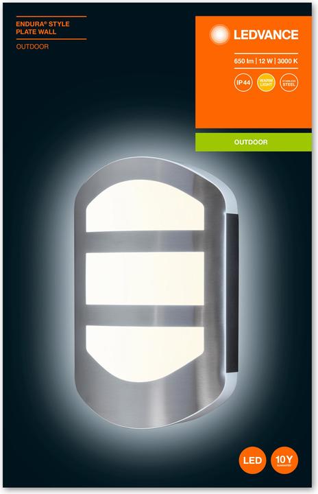 Productafbeelding Ledvance LED buitenwandlamp ENDURA STYLE PLATE WALL 12W ST (600 lm, IP44)