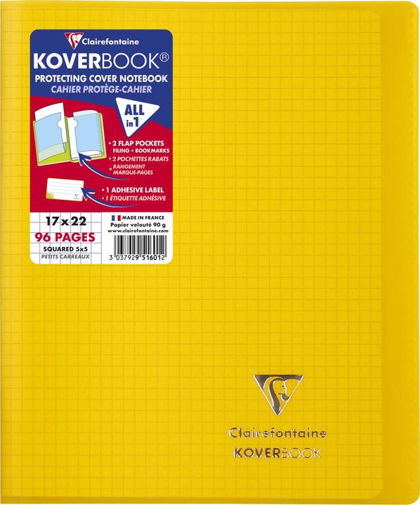 Actual product image Clairefontaine KOVER BOOK booklet 17x22 5/5 (B3, Checked, Hardcover)
