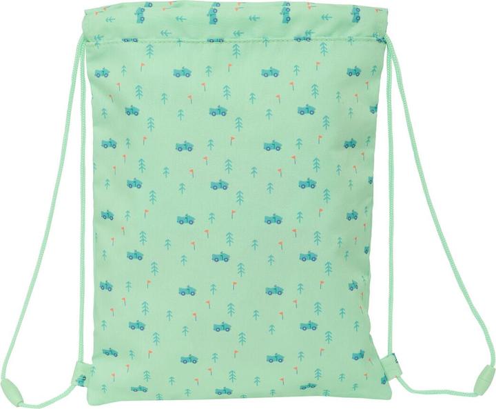 Actual product image Safta Backpack bag with straps Coches green 26 x 34 x 1 cm