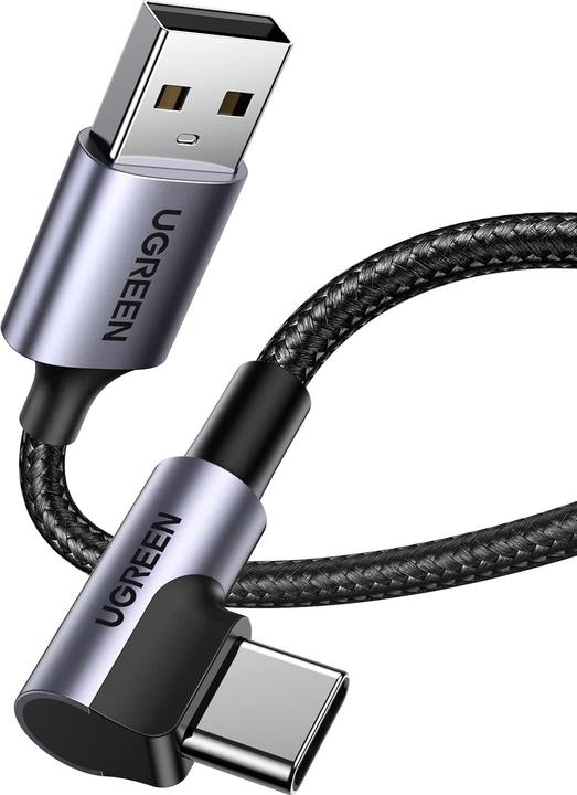 Productafbeelding Ugreen USB-C Haaks naar USB-A 2.0 A 3A Datakabel (2 m, USB 2.0, 18 W)