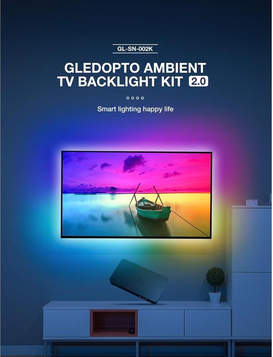 Produktbild Gledopto TV Backlight Kit 2.0 (RGBW, 200 cm, Indoor)