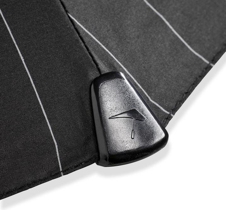 Actual product image Senz Mini Automatic Deluxe Foldable Storm Umbrella, Pin Stripes Black