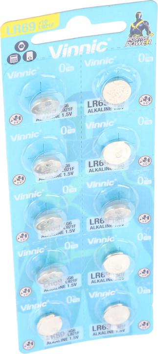 Immagine prodotto Vinnic 10er Pack AG6, LR921, LR69, V371, SR69, L912 F, L912F (10 pz., SR69, 29 mAh)
