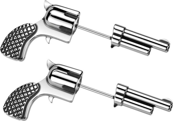 Star Piercing Ohrstecker silber Revolver (ohne Messing, Chirurgenstahl 316L)