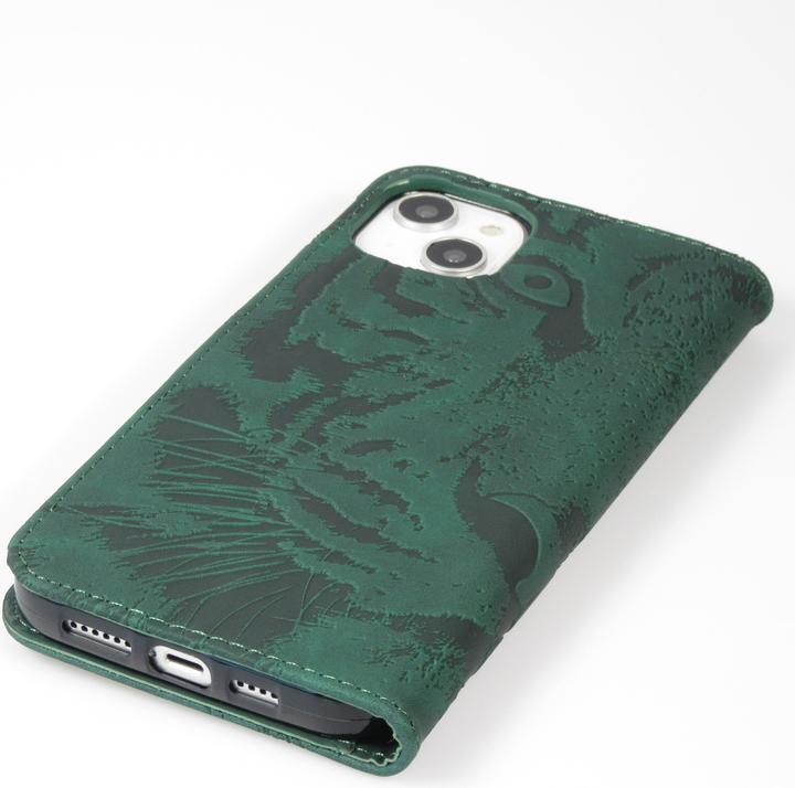 Image du produit PhoneLook Fourre Flip 3D en similicuir Oeil du tigre (Apple iPhone 15 Plus)