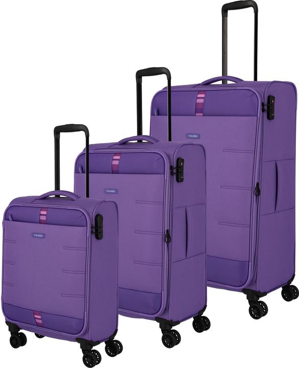 Travelite Rügen 4 Rollen Kofferset 3-teilig mit Dehnfalte (90 l, XL (ab 115l))