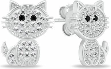 Brilio Silver - Gold-plated horseshoe earrings with zircons EA1061Y