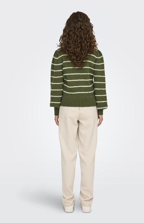 Immagine prodotto JdY Vestibilità regolare Collo alto Polsini lunghi Maniche a sbuffo Pullover Maglione in maglia (L)