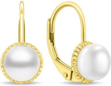 Brilio Silver - Gold plated earrings with river pearls EA1140Y