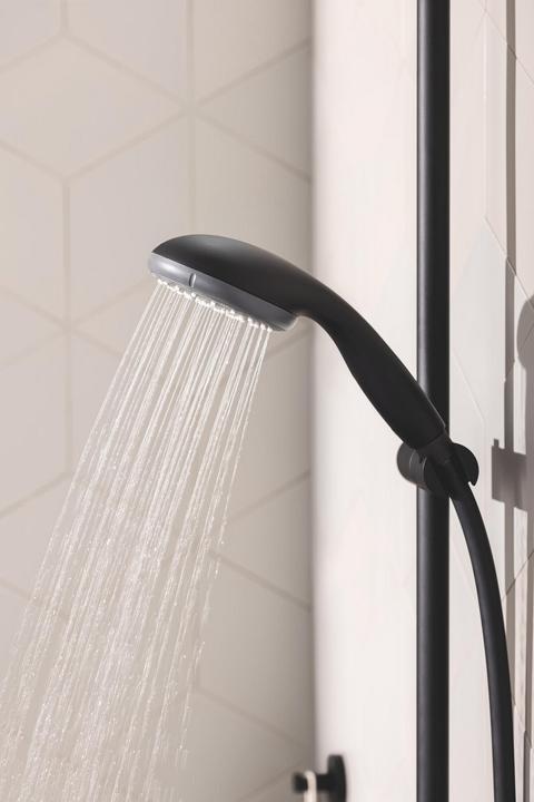 Produktbild Grohe Vitalio Start 100 QuickFix Handbrause, energiesparend, mattschwarz (2 Strahlarten)