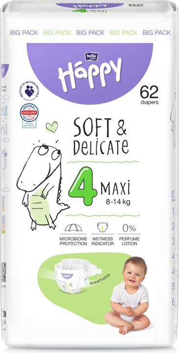 happy Baby Maxi 4 8-14kg Couches bébé, 62 pièces (Taille 4, 186 pièce(s))