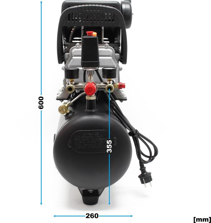 Produktbild Wiltec Druckluftkompressor 24L Kessel 1100W 1,1kW Kompressor Druckluftbehälter (24 l)