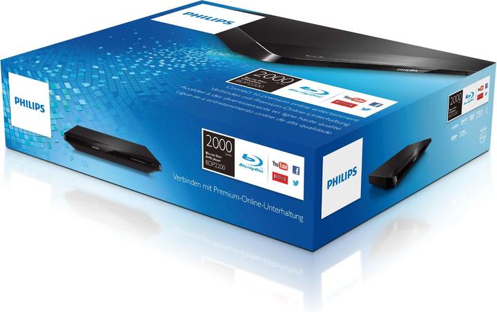 Image du produit Philips BDP2200 - Lecteur Blu-ray avec intégration Netflix et Youtube, USB et upscaling DVD (Lecteur Blu-ray)