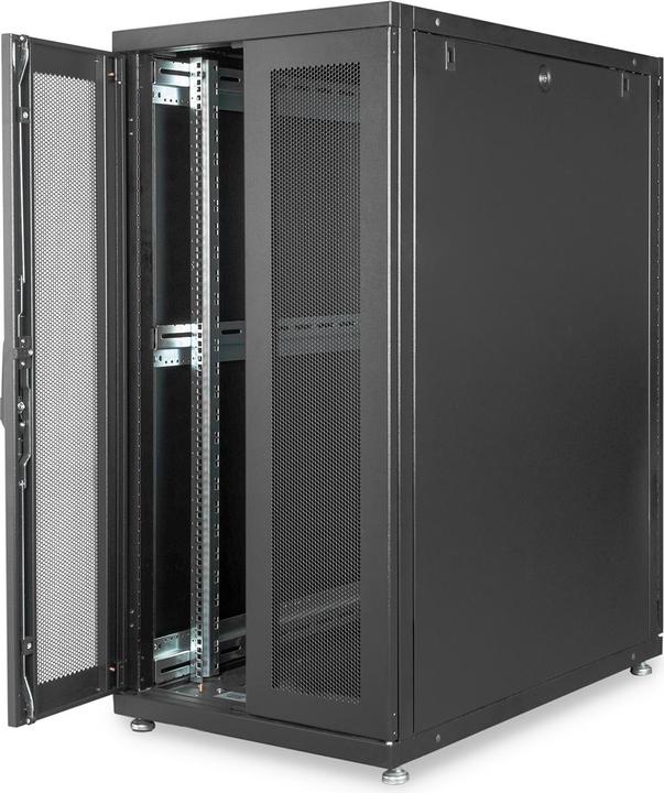 Actual product image Digitus Server rack 48,3cm 19inch 26U black H1338mm W600mm D1000mm with Plexi glass door incl. 28xMonta... (26 RU, 19 inch rack)