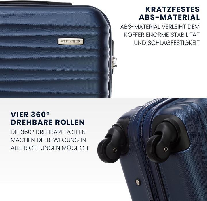 Immagine prodotto Wittchen 3-teiliges Koffer-Set (96 l, Bagaglio a mano (fino a 50 litri), M (50 - 90l), L (90 - 115l))