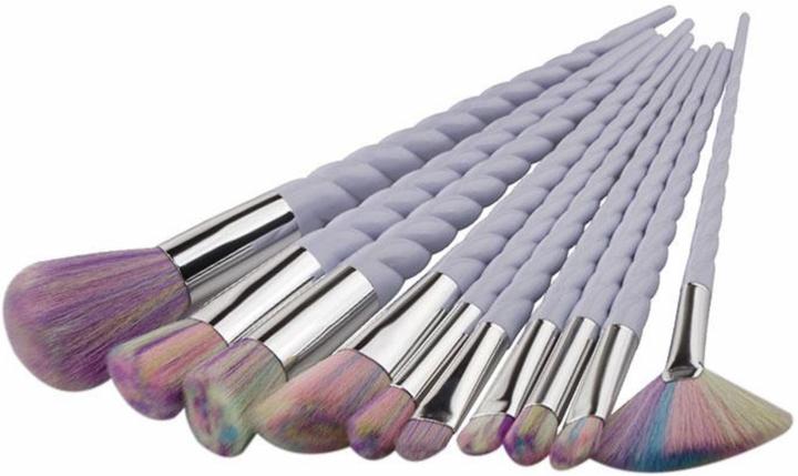 Immagine prodotto PhoneLook Set di pennelli Twisted Unicorn 10 pezzi Pennelli per il trucco Pennelli colori dell'arcobaleno (Set)