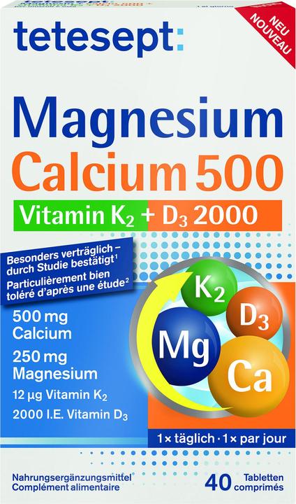 Image du produit Tetesept Magnesium+Calcium+D3+K2 (40 pièce(s), Cachets, 94 g)