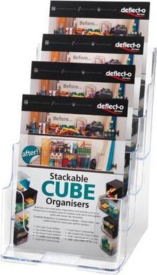 Actual product image Deflecto Brochure holder Docuholder A5 77901 high, 4 compartments (A5)