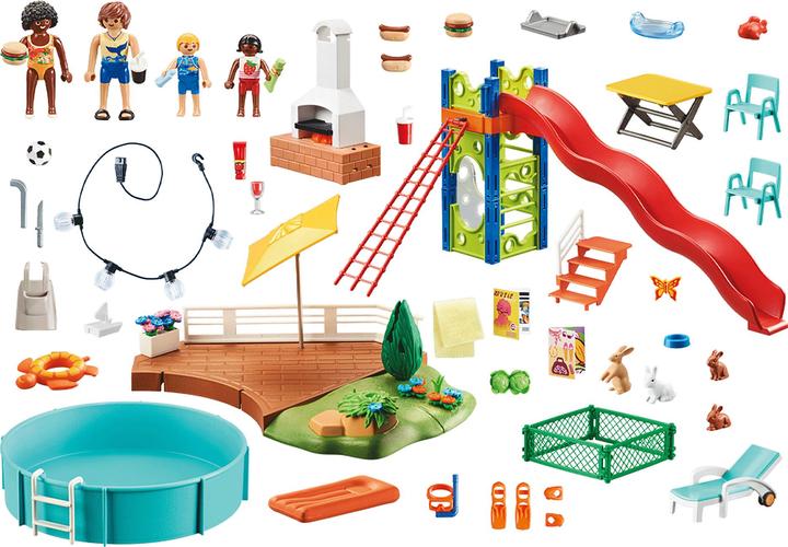 Actual product image Playmobil Pool party with slide (70987, Playmobil City Life)