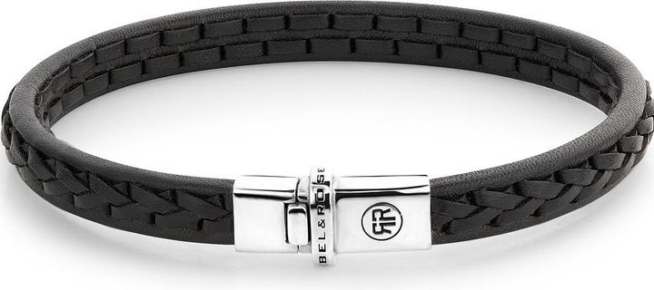 Rebel & Rose Armband Single Stranded RR-L0142-S-L Herren (19 cm, Piel de becerro, Plata Esterlina 925)