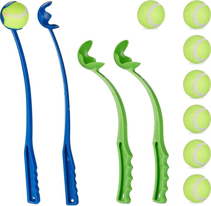 Actual product image Relaxdays 12-piece ball slingshot set (Ball toy dog)