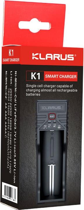 Actual product image Klarus K1-PRO battery charger with USB port (1 pcs., Battery + charger)