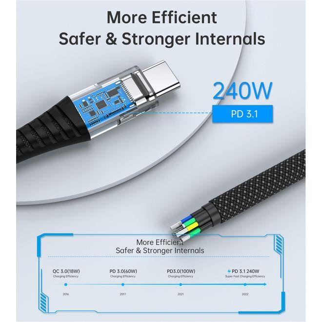 Produktbild Choetech XCC-1051 USB-C to USB-C cable, PD 240W 1.8m (black) (1.80 m, USB 3.2 Gen 2, 240 W)