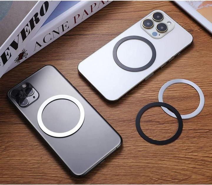 Image du produit Tech-Protect MagMat MagSafe anneau magnétique universel - noir / argent (2 pcs.)